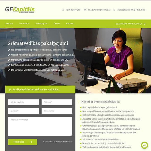 Mājaslapas izstrāde gfkapitals.lv