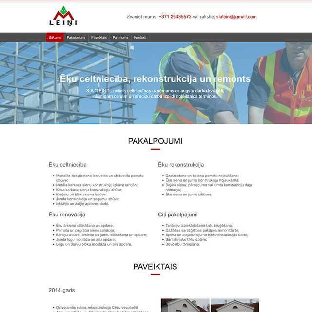 leini.lv mājas lapas izstrāde