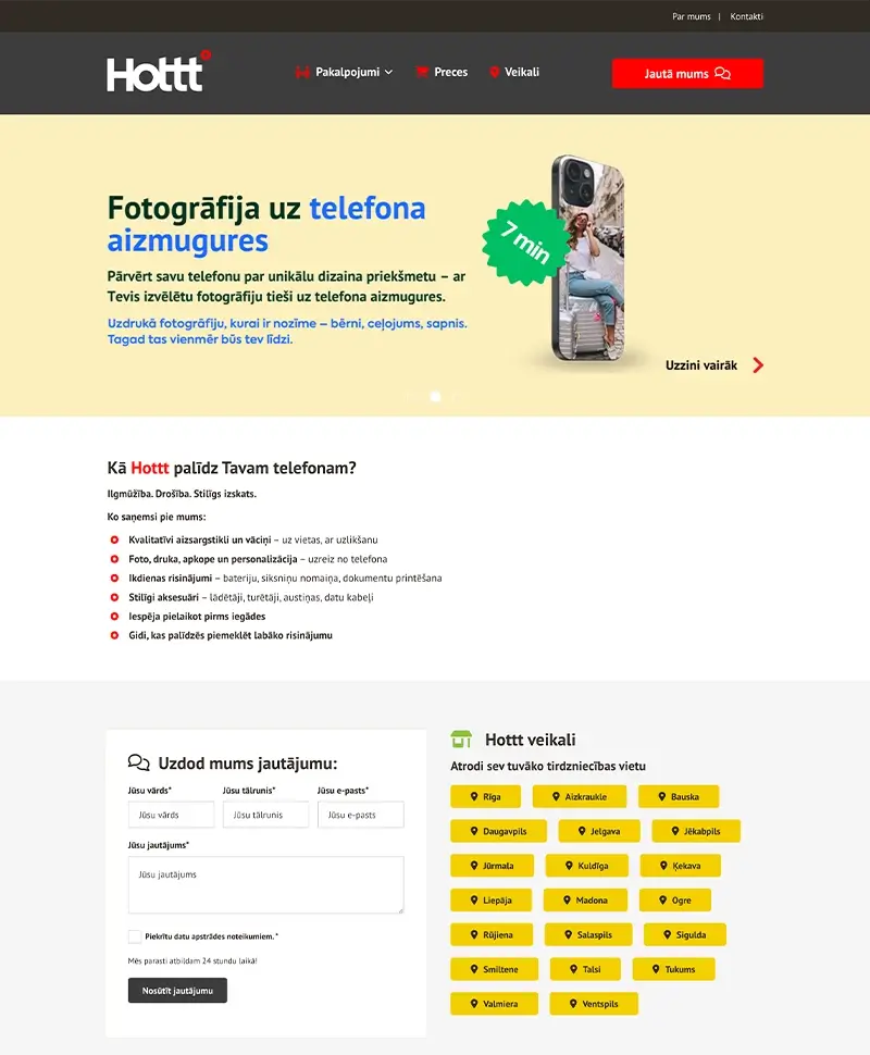 hottt.lv mājaslapas izstrāde