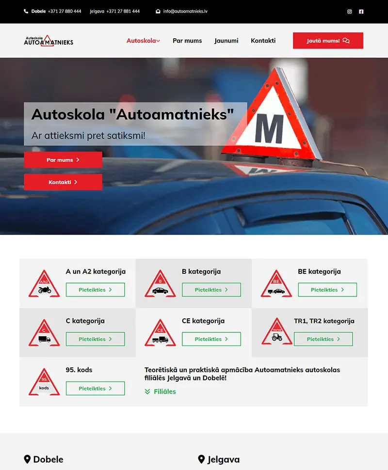 autoamatnieks.lv mājaslapas izstrāde